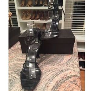 GUCCI TOM FORD black strappy heels size 9.5